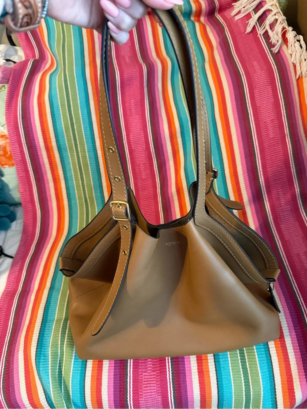 Coach Brown Leather Shoulder Hobo Bag